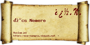 Ács Nemere névjegykártya